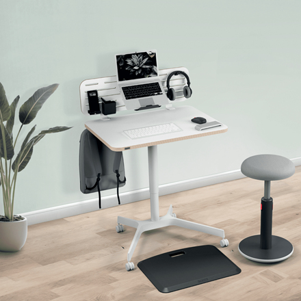Leitz Ergo Small Sit Standing Desk. Product colour: White, Maximum weight capacity: 20 kg, Height adjustment range: 75 - 1