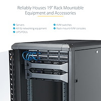 StarTech.com 4-Post 18U Server Rack Cabinet, 19" Data Rack Cabinet for Computer / IT Equipment, Home Network Rack, Half He