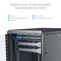 StarTech.com 4-Post 12U Server Rack Cabinet, 19" Data Rack Cabinet for Computer / IT Equipment, Home Network Rack, Half He