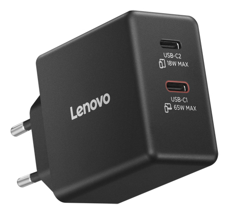 Lenovo 65 W AC Adapter - 1 Pack - Universal Adapter - 2 USB Type-C - For PC, Mobile Device - United Kingdom, Europe - 1.50