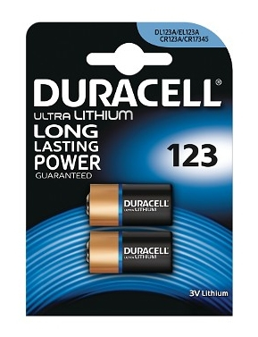 Duracell ULTRA DL123-X2 Battery - Lithium Manganese Dioxide (Li-MnO2) - 2 - For Camera - 3 V DC - 1550 mAh