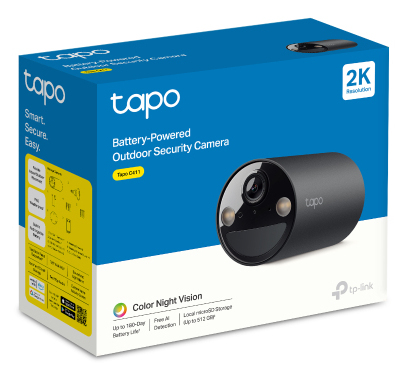 TP-Link Tapo C411. Typ: IP-Sicherheitskamera, Unterstützte Positionierung: Draußen, Übertragungstechnik: Kabellos. Befesti