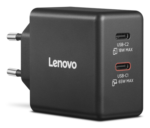 Lenovo 65 W AC Adapter - 1 Pack - Universal Adapter - 2 USB Type-C - For PC, Mobile Device - United Kingdom, Europe - 1.50