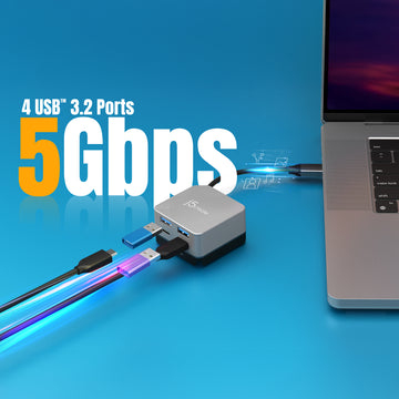 j5create JCD361 Flexible Ports USB-C® 4K144 HDMI™ Hub - Cube Plus 6 in 1, Black/Grey. Host interface: USB Type-C. Maximum 