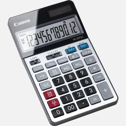 Canon HS-20TSC Simple Calculator - Kickstand - 12 Digits - LCD - Battery/Solar Powered - 180 mm Height x 108 mm Width x 26