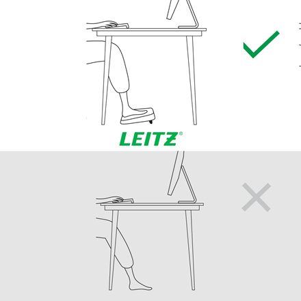 Leitz Ergo Adjustable Desk Foot Rest, 80% recycled plastic. Product colour: Grey, Material: Recycled plastic. Platform wid