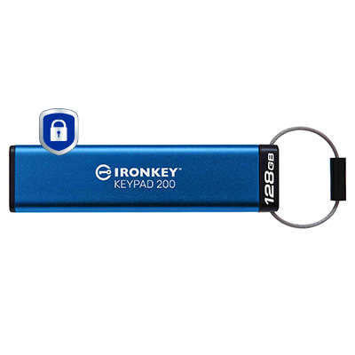 IronKey Keypad 200 IKKP200 128 GB USB 3.2 (Gen 1) Type A Flash Drive - XTS-AES - 145 MB/s Read Speed - 115 MB/s Write Speed