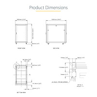 StarTech.com 4-Post 18U Server Rack Cabinet, 19" Data Rack Cabinet for Computer / IT Equipment, Home Network Rack, Half He