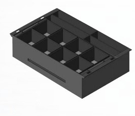 apg Kassenschubladeneinlage - Schwarz - 1 - ABS-Kunststoff