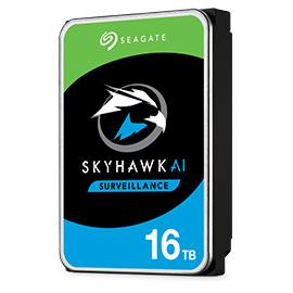 Seagate SkyHawk AI ST16000VE002 16 TB Disco rígido - 3,5" Interno - SATA (SATA/600) - Gravador de vídeo em rede Device Sup
