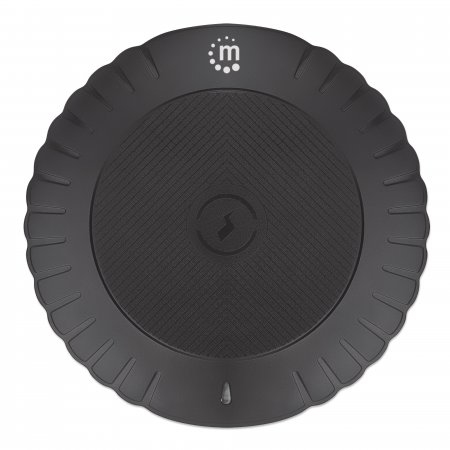 Manhattan Smartphone Wireless Charging Pad, 5W charging, QI certified, Black, Micro-USB to USB-A cable included, Micro-USB