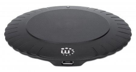 Manhattan Smartphone Wireless Charging Pad, 5W charging, QI certified, Black, Micro-USB to USB-A cable included, Micro-USB