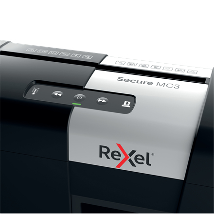 Rexel Secure MC3 Whisper-Shred Micro Cut Paper Shredder P5. Shredding type: Cross shredding, Shredding size: 2 x 15 mm, Ba