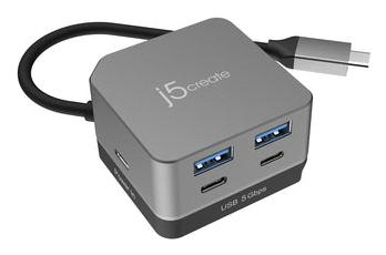 j5create JCD361 Flexible Ports USB-C® 4K144 HDMI™ Hub - Cube Plus 6 in 1, Black/Grey. Host interface: USB Type-C. Maximum 