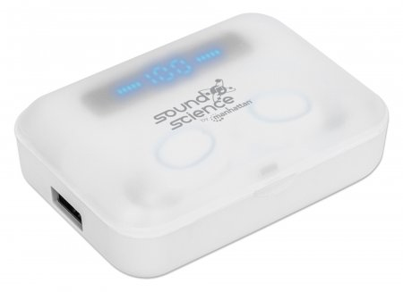 Manhattan Bluetooth Earphones, White, Microphone, Integrated Controls, Sweatproof, Noise Isolating, 5 hour usage time, Max
