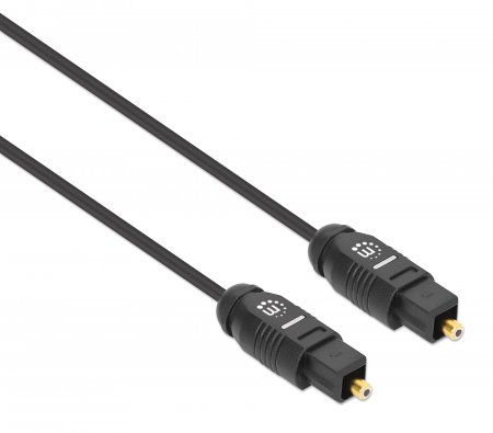 Manhattan Toslink Digital Optical AudioCable, 2m, Male/Male, Toslink S/PDIF, Gold plated contacts, Lifetime Warranty. Cabl