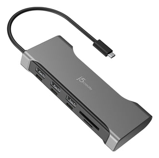 j5create JCD367. Interface do host: USB Type-C, Tipos de cartão de memória compatíveis: SD, MicroSD (TransFlash). Taxa máx