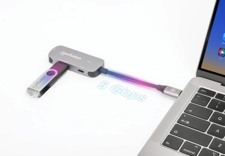 Manhattan A/V Adapter - 1 x 24-pin USB 3.2 (Gen 1) Type C - Female, 1 x 4-pin USB 3.2 (Gen 1) Type A - Female, 1 x 19-pin 