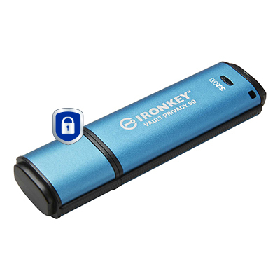 Kingston Technology IronKey 32GB Vault Privacy 50 AES-256 Encrypted, FIPS 197. Capacity: 32 GB, Device interface: USB Type