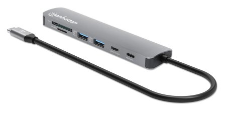 Manhattan USB 3.2 (Gen 1) Type C Docking Station for Notebook, MacBook, Tablet, Smartphone, Mouse, Keyboard, Flash Drive, 