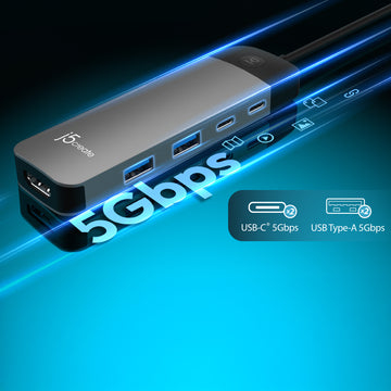 j5create JCD3002. Interface do host: USB 3.2 Gen 1 (3.1 Gen 1) Type-C. Cor do produto: Cinzento, Material do corpo do prod