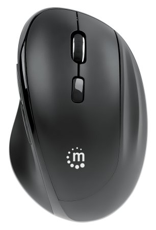 Manhattan Mouse - Radio Frequency - USB Type A, USB Type C - Optical - 6 Button(s) - Black - 1 - Wireless - 10.06 m - 2.40