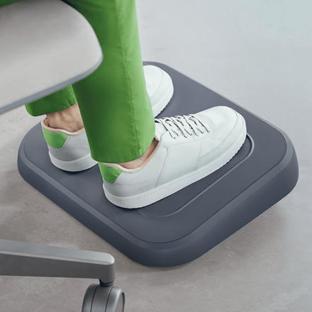 Leitz Ergo Adjustable Desk Foot Rest, 80% recycled plastic. Product colour: Grey, Material: Recycled plastic. Platform wid