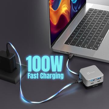 j5create JCD361 Flexible Ports USB-C® 4K144 HDMI™ Hub - Cube Plus 6 in 1, Black/Grey. Host interface: USB Type-C. Maximum 
