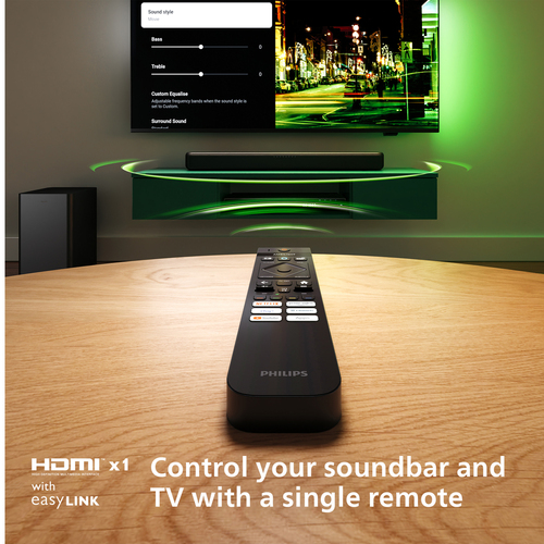 Sound Bar Speaker Philips TAB5309 2.1 Bluetooth - 120 W RMS - Grigio scuro - Parato montabile - 150 Hz a 20 kHz - Dolby Di