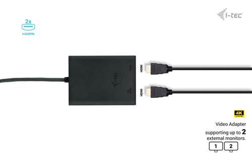i-tec USB Type C Docking Station for Projector, TV - 2 Displays Supported - 4K, QHD, Full HD, 8K - 3840 x 2160, 2560 x 144