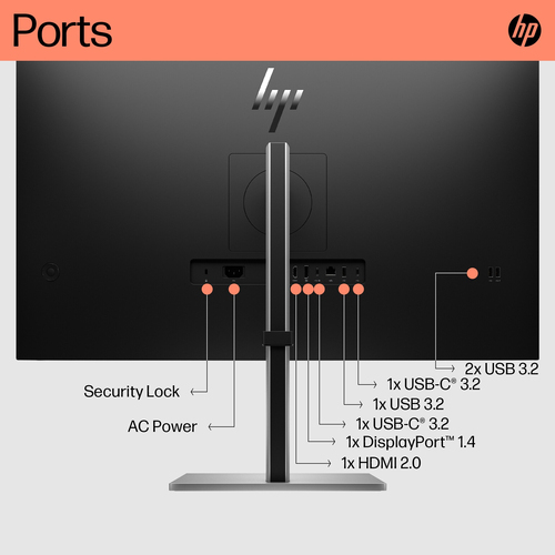 HP E32k G5 4K USB-C Monitor. Display diagonal: 80 cm (31.5"), Display resolution: 3840 x 2160 pixels, HD type: 4K Ultra HD