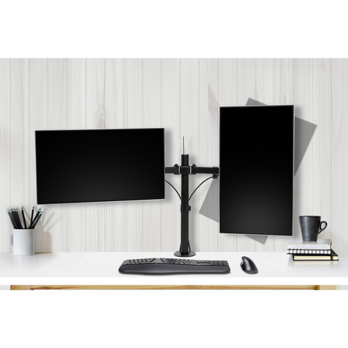 Kensington SmartFit Mounting Arm for Monitor - Black - Landscape/Portrait - Height Adjustable - 2 Display(s) Supported - 3