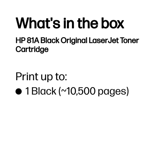 HP 81A (CF281A) Original Laser Cartucho de toner - Embalagem Individual - Preto - 1 Cada - Laser - 1 Pack