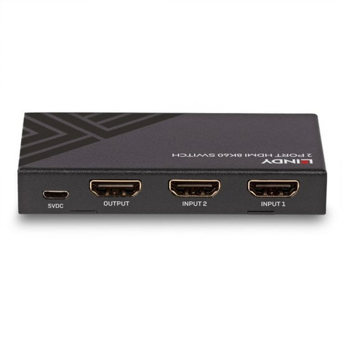 Lindy 2 Port HDMI 8K60 Switch. Video port type: HDMI, USB port type: Micro-USB. Material: Metal, Product colour: Black, Ma