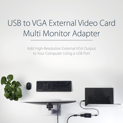 StarTech.com USB to VGA External Video Card Multi Monitor Adapter â€" 1920x1200 - USB to VGA External Graphics Card - 1 x 