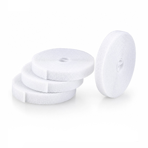 StarTech.com 4er-Pack 4,6 m Klettband-Großrollen, 12,7 mm breit, Weiß, zuschneidbar, wiederverwendbare Kabelbinder, Klettv