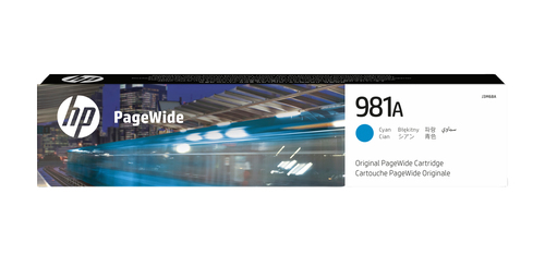 HP 981A (J3M68A) Original Page Wide Ink Cartridge - Single Pack - Cyan - 1 Each - 6000 Pages