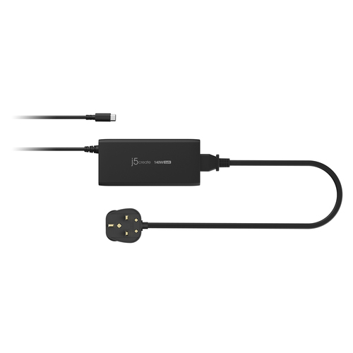 j5create JUP17140 140W GaN PD3.1 USB-C® - UK. Product colour: Black