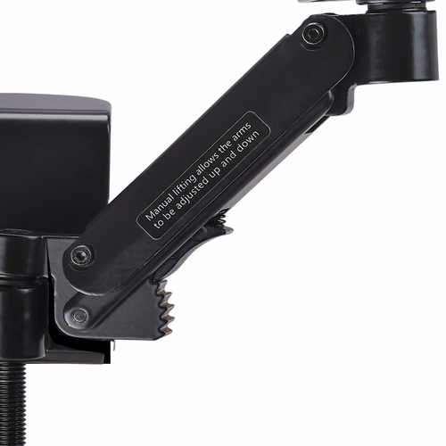 StarTech.com Armrest - Black - 1 - 5000000 nm - 70 mm Adjustable Height - 90° Tilt - 360° Swivel - Clamp Mount - Aluminium