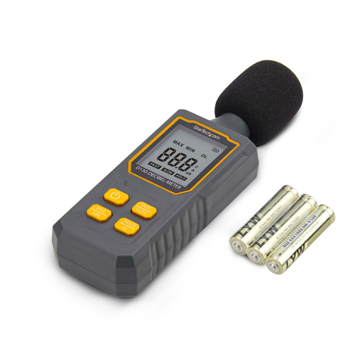 StarTech.com Handheld Digital Sound Meter w/Large LCD, Noise/Decibel Level Reader for Server Rooms/Offices, Audio Monitor,