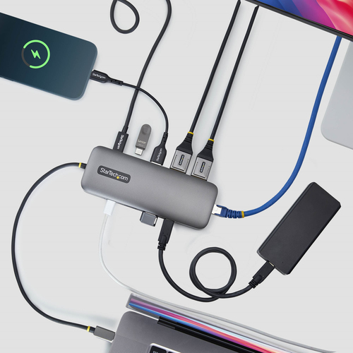 StarTech.com 189B-USBC-MULTIPORT. Übertragungstechnik: Kabelgebunden, Hostschnittstelle: USB 3.2 Gen 1 (3.1 Gen 1) Type-C,