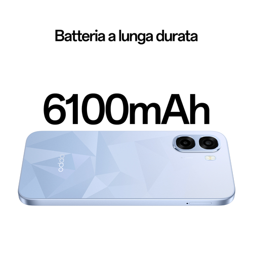 OPPO A6k AI Smartphone, doppia fotocamera 13MP+QVGA, Selfie 5MP, Display 6.75” 120HZ IPS HD+, 6100mAh, RAM 4GB(Esp1GB/2GB/