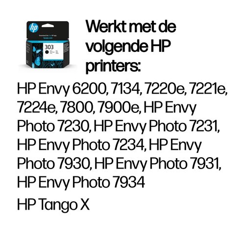 HP 303 Black Original Ink Cartridge. Printing colours: Black, Quantity per pack: 1 pc(s), Black ink page yield: 200 pages