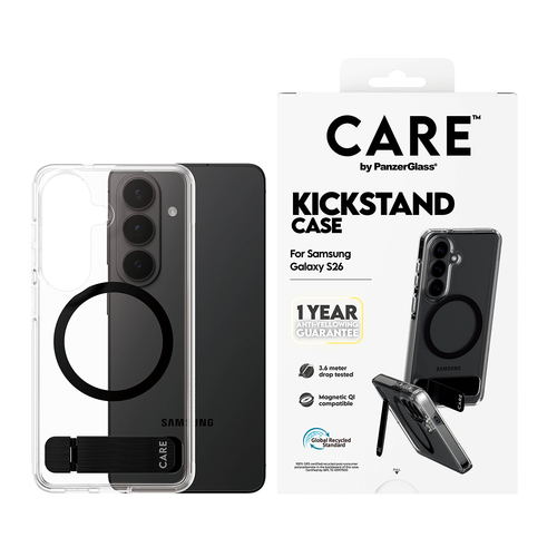 PANZERGLASS CARE CASE URBAN QI KICKSTAND GALAXY S26 TRP/BLACK