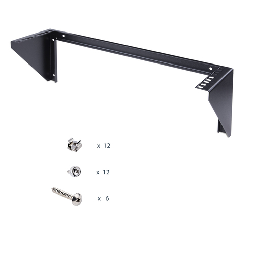 StarTech.com 3U 19" Wall Mount Vertical Rack Bracket, Patch Panel Wall Mount Bracket for AV/IT Equipment, 3U Rack for Cabi