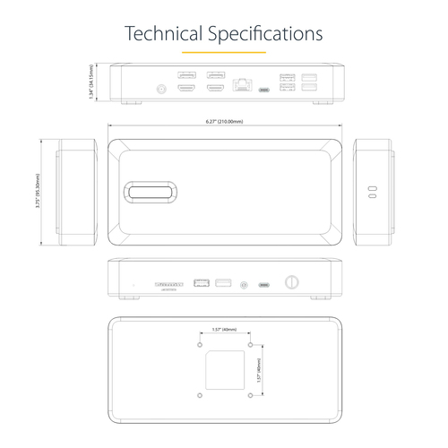StarTech.com Universal USB4 & Thunderbolt 4 Docking Station, Quad Display on Windows, Dual Display on MacBook, HDMI DP Doc