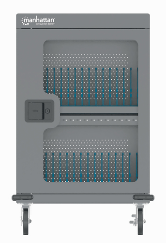 Manhattan iPad to 13", MacBook Air to 15" & Chromebook 16" 32-bay Charging Trolley/Cart via USB-C, Also other tablets/smar