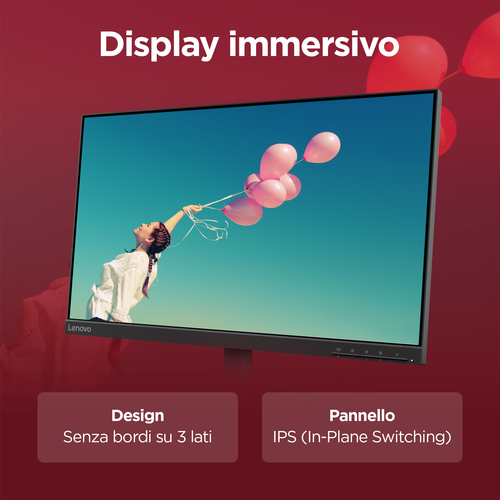 Lenovo L24-4e Monitor SCATOLA APERTA E DANNEGGIATA Dimensioni diagonale schermo: 60,5 cm (23.8"), Risoluzione del display: