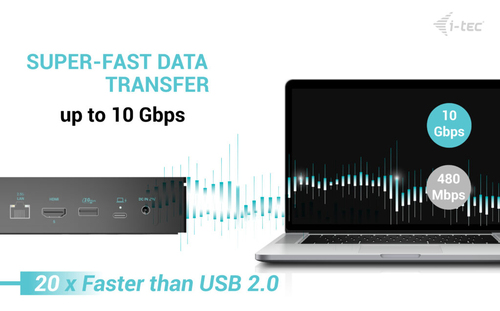 I-TEC UNIVERSAL 5X 4K DISPLAY DOCKING STATION PW DELIVERY 100W