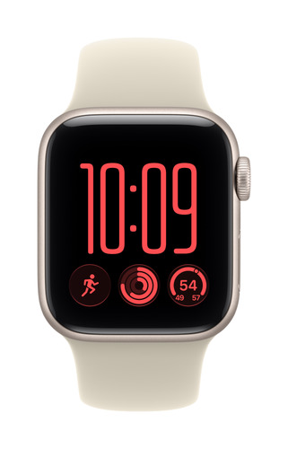 Apple Watch SE (3nd generation) SE 3 GPS 40mm Starlight Aluminium Case with Sand Sport Band - M/L. Display technology: OLE
